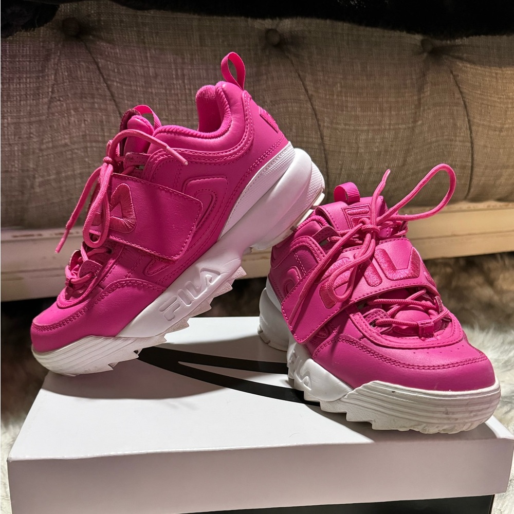Disruptor II Applique Sneakers 6.5 new hot pink